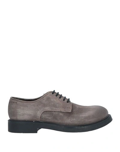 Shop Jp/david Man Lace-up Shoes Grey Size 7.5 Soft Leather