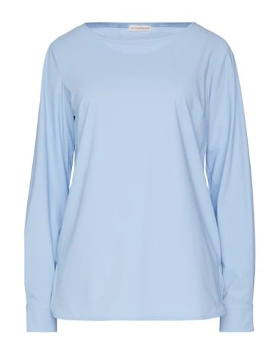 Camicettasnob Woman Top Sky Blue Size 12 Polyamide, Elastane In Blue