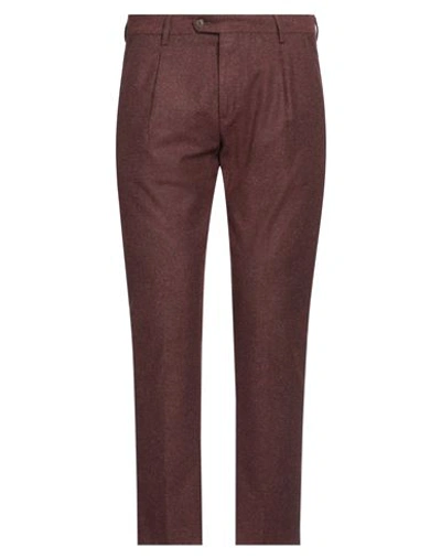 Paul Miranda Man Pants Brick Red Size 32 Cotton, Wool, Polyamide, Silk In Red