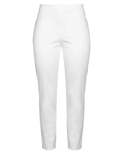 Shop Boutique Moschino Woman Pants White Size 10 Cotton, Elastane