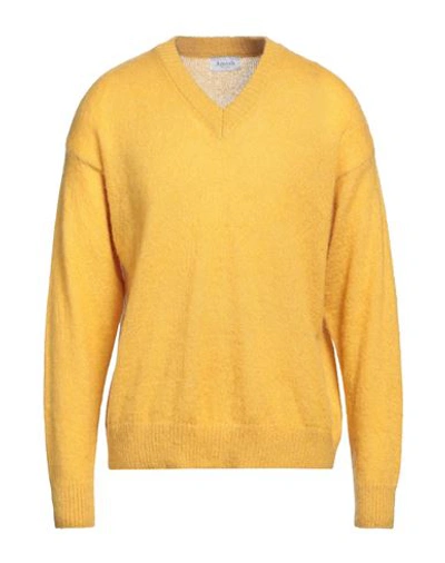 Amish Man Sweater Marigold Size L Acrylic, Mohair Wool, Polyamide In Yellow