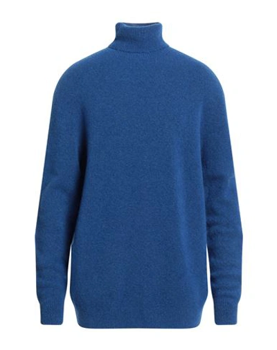 Jeordie's Man Turtleneck Slate Blue Size 3xl Merino Wool, Polyamide, Elastane In Blue