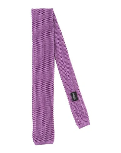 Shop Fiorio Man Ties & Bow Ties Light Purple Size - Silk