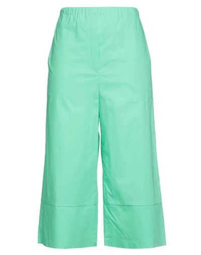 Tela Woman Cropped Pants Light Green Size 4 Cotton In Green