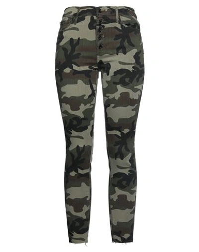Black Orchid Woman Jeans Military Green Size 26 Viscose, Cotton, Lyocell, Polyester, Elastane In Green