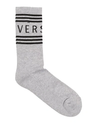 Shop Versace Man Socks & Hosiery Light Grey Size S Cotton, Polyamide, Elastane