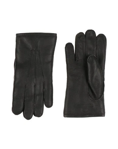 Shop Parajumpers Man Gloves Black Size M Sheepskin, Lambskin