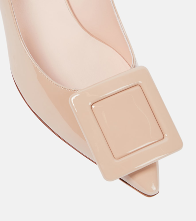 Roger Vivier Viv In The City 65 Pumps In Patent Leather In Beige
