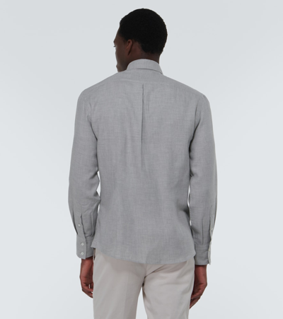 Shop Brunello Cucinelli Cotton And Cashmere Shirt In Grey