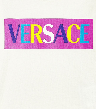 Shop Versace Baby Logo Cotton Jersey T-shirt In White