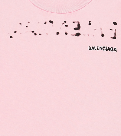 Shop Balenciaga Logo Cotton T-shirt In Pink