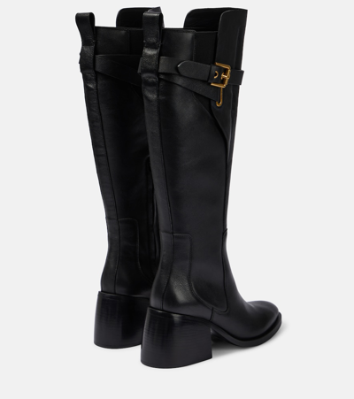 Shop See By Chloé Averi Leather Knee-high Boots In Black