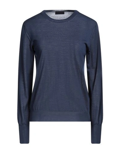 Shop Roberto Collina Woman Sweater Navy Blue Size M Merino Wool