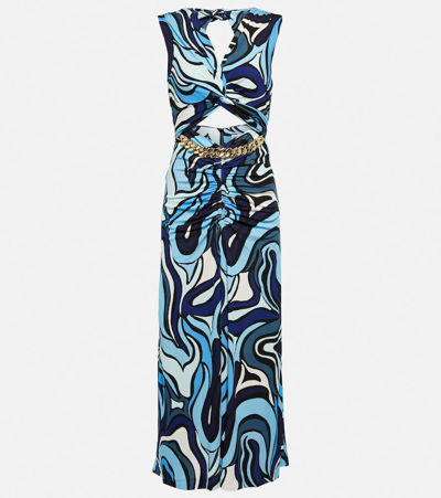 Shop Rebecca Vallance Mira Printed Cutout Midi Dress In Multicoloured