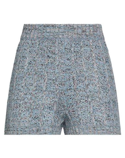 Shop M Missoni Woman Shorts & Bermuda Shorts Light Blue Size 6 Polyester, Viscose, Wool, Acrylic