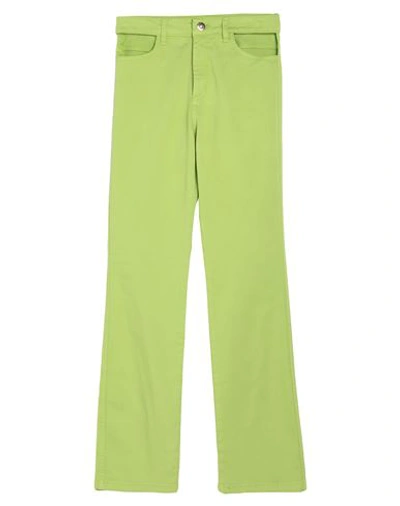 Shop Les Bourdelles Des Garçons Woman Pants Acid Green Size 8 Cotton, Elastic Fibres