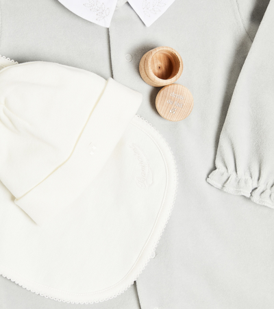 Bonpoint Baby Onesie, Hat And Bib Set In Blue