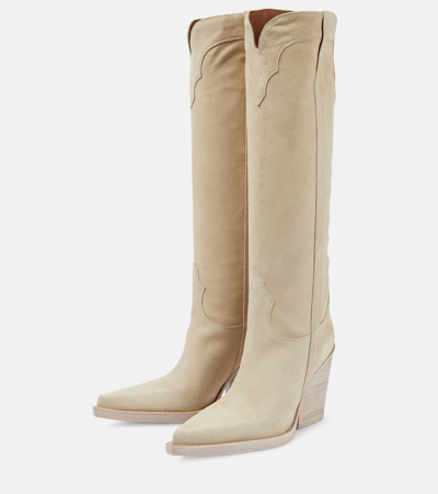 Paris Texas El Dorado Suede Knee-high Boots In Brown