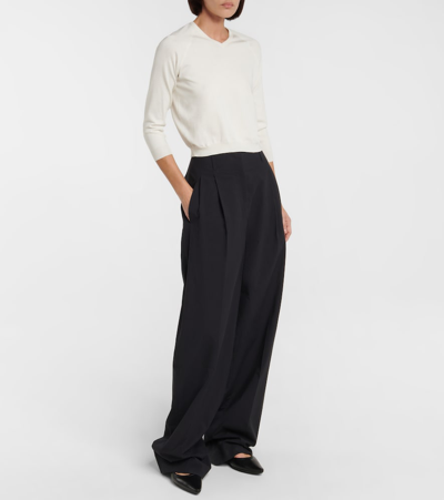 The Row Corin Silk-blend Sweater In White