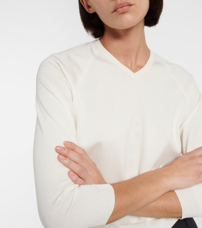 The Row Corin Silk-blend Sweater In White