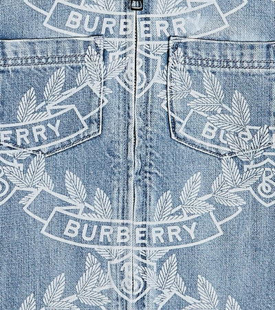 Shop Burberry Oak Leaf Crest Denim Jacket In Blue