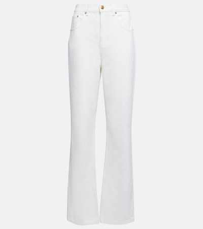 Shop Tory Burch Mid-rise Straight Jeans In White