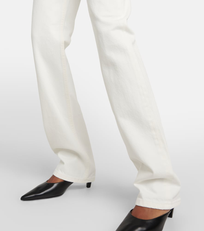 Shop Tory Burch Mid-rise Straight Jeans In White