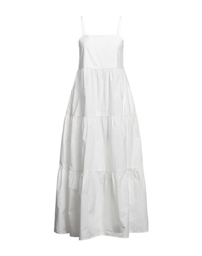 Shop Alessia Santi Woman Long Dress Ivory Size 6 Cotton In White