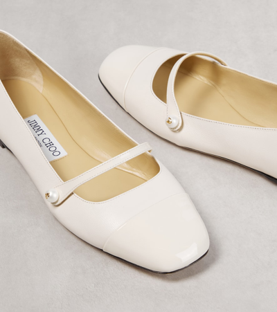 Jimmy Choo Elisa Ballet Flats In White