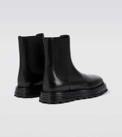 Shop Jil Sander Leather Chelsea Boots In Black