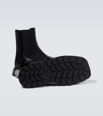 Jil Sander Square-toe Leather Ankle Boots In Black