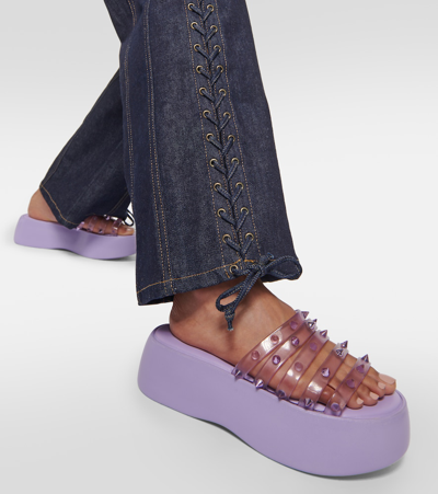 Shop Jean Paul Gaultier X Melissa Becky Punk Love Pvc Platform Slides In Purple