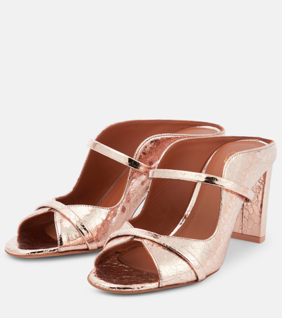 Shop Malone Souliers Norah 70 Leather Mules In Gold