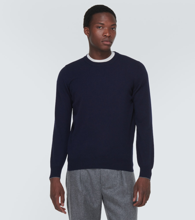 Shop Brunello Cucinelli Cashmere Crewneck Sweater In Blue