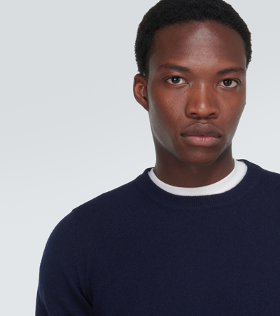 Brunello Cucinelli Wool & Cashmere Crewneck Sweater In Blue