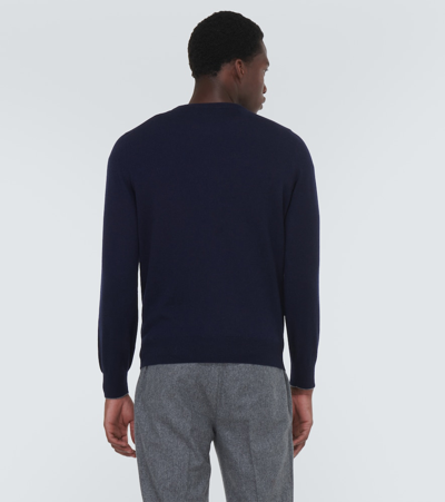 Shop Brunello Cucinelli Cashmere Crewneck Sweater In Blue