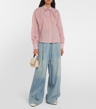 Brunello Cucinelli Striped Cotton-blend Shirt In Multicoloured
