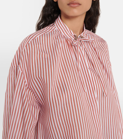 Shop Brunello Cucinelli Striped Cotton-blend Shirt In Multicoloured