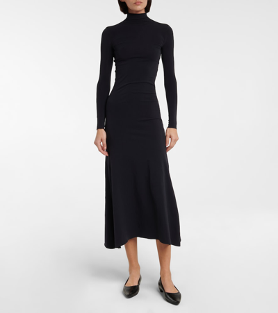 The Row Aliche Stretch-knit Maxi Dress In Black