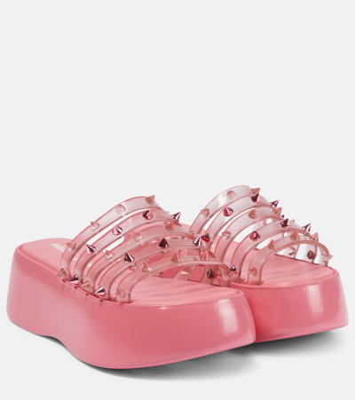 Shop Jean Paul Gaultier X Melissa Becky Punk Platform Slides In Pink