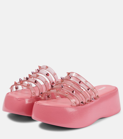 Shop Jean Paul Gaultier X Melissa Becky Punk Platform Slides In Pink