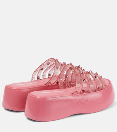 Shop Jean Paul Gaultier X Melissa Becky Punk Platform Slides In Pink