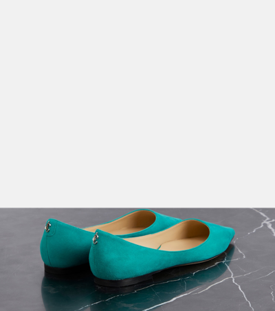 Jimmy Choo Love Suede Ballet Flats In Grey