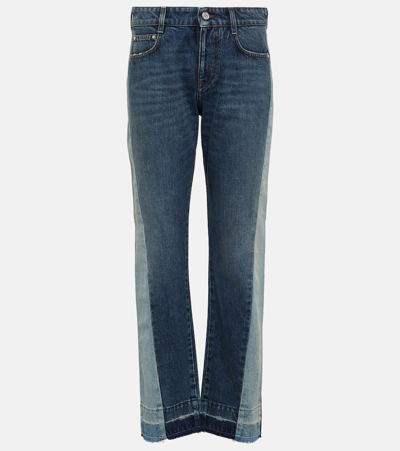 Shop Stella Mccartney Spliced Mid-rise Straight Jeans In Blue