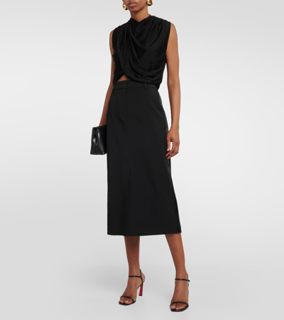 Shop Co Wool-blend Pencil Skirt In Black