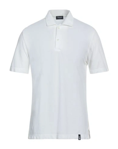 Shop Drumohr Man Polo Shirt Ivory Size Xxl Cotton In White