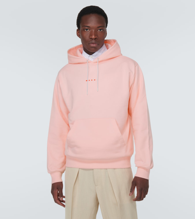 Shop Marni Logo Cotton Jersey Sweatshirt In Pink