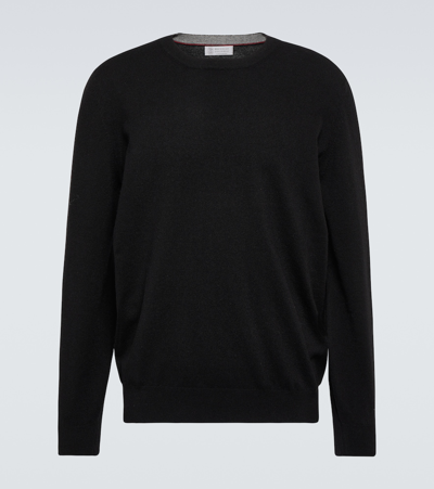 Shop Brunello Cucinelli Cashmere Crewneck Sweater In Black