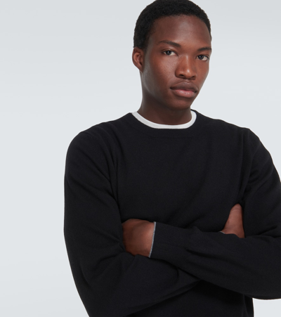 Brunello Cucinelli Virgin Wool Crewneck Sweater With Long Sleeves In Black