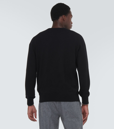 Brunello Cucinelli Virgin Wool Crewneck Sweater With Long Sleeves In Black